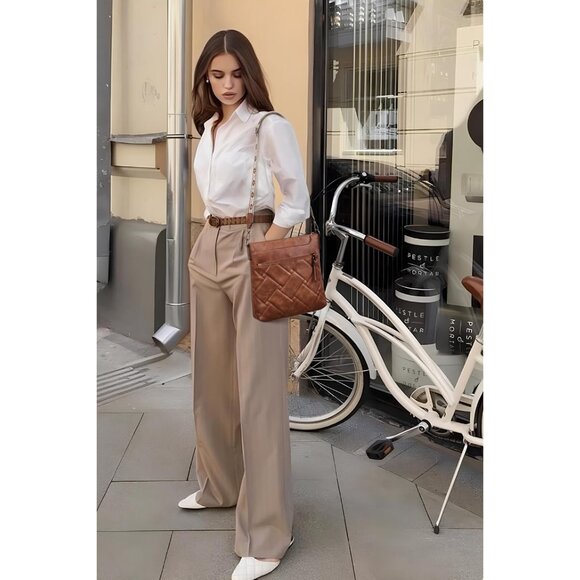 Brown Quilted Vegan Leather Crossbody Bag for Women with RFID Card Slots, Travel - Picture 2 of 7